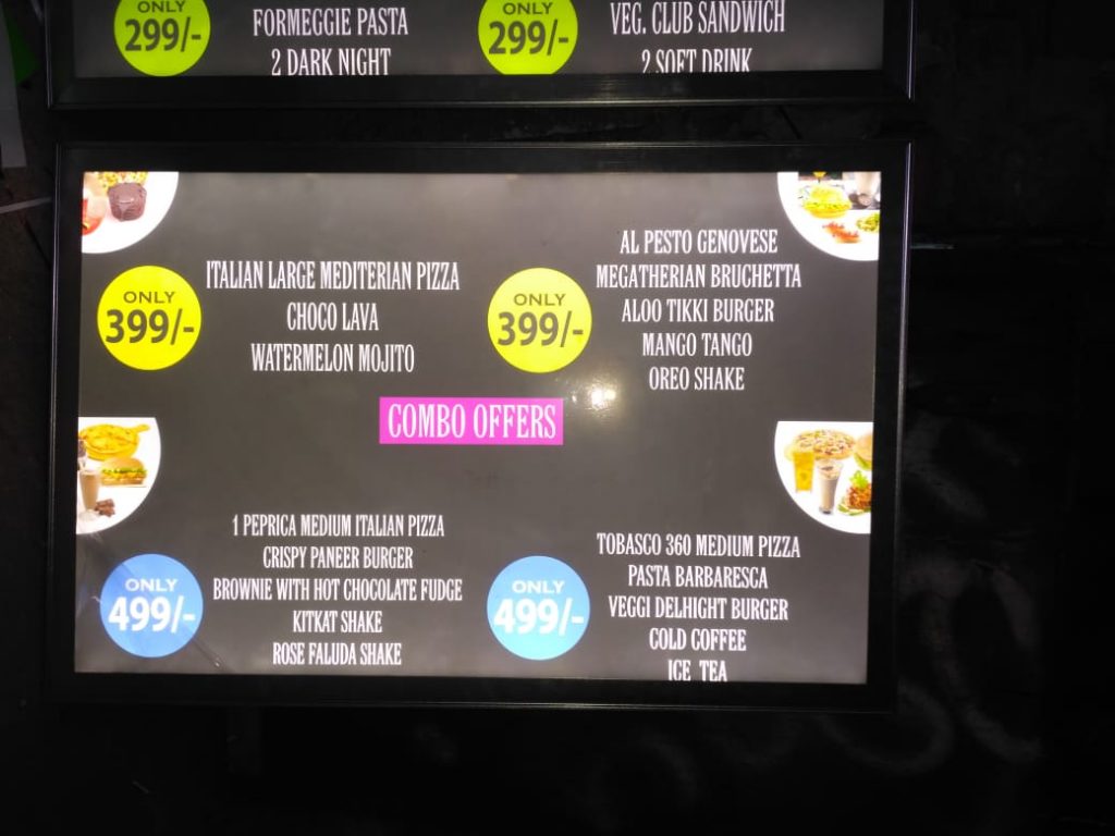 Menu board, restaurant signage