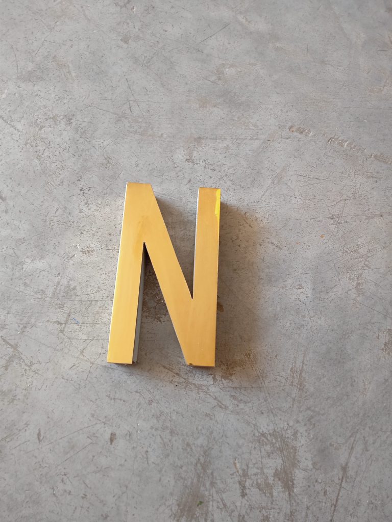 Gold Finish Steel Letters